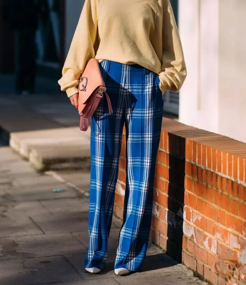 格子阔腿裤配什么鞋子图片 冬季格纹元素演绎精致与优雅