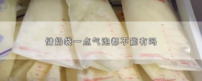 ​储奶袋一点气泡都不能有吗