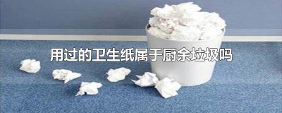 ​用过的卫生纸属于厨余垃圾吗