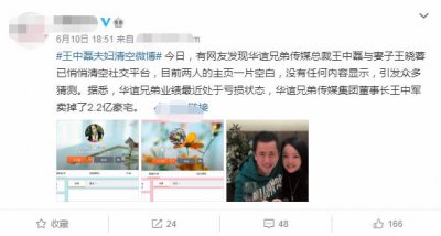 ​王中磊的老婆个人资料(王中磊老婆回应清空社交帐号)