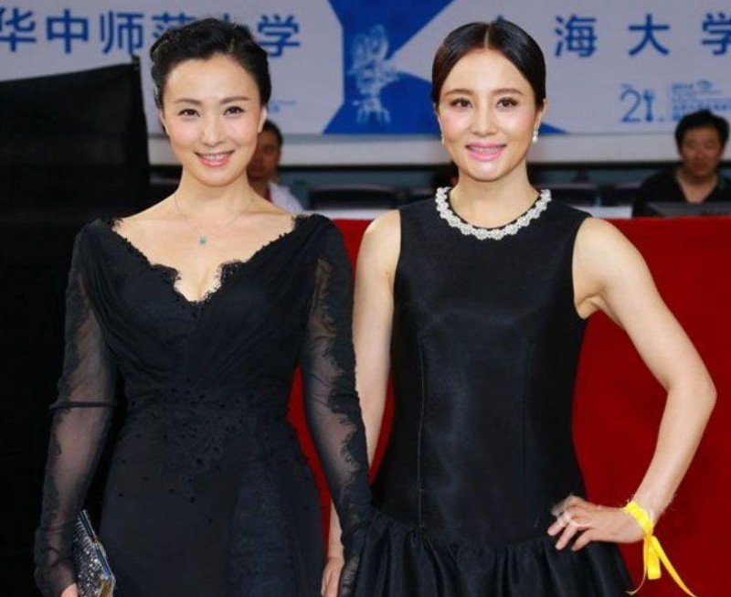 大小陶虹对比照（两个陶虹聚到一起同穿小黑裙美得不相上下）