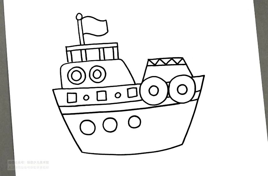 小船怎么画（学画折纸船简笔画步骤图解教程）