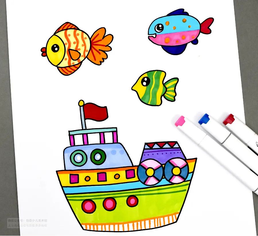 小船怎么画（学画折纸船简笔画步骤图解教程）