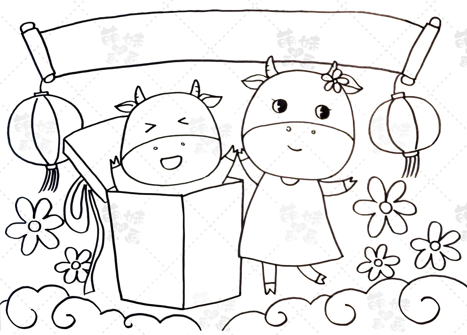 春节元素的简笔画（5款不同难度的春节主题画）