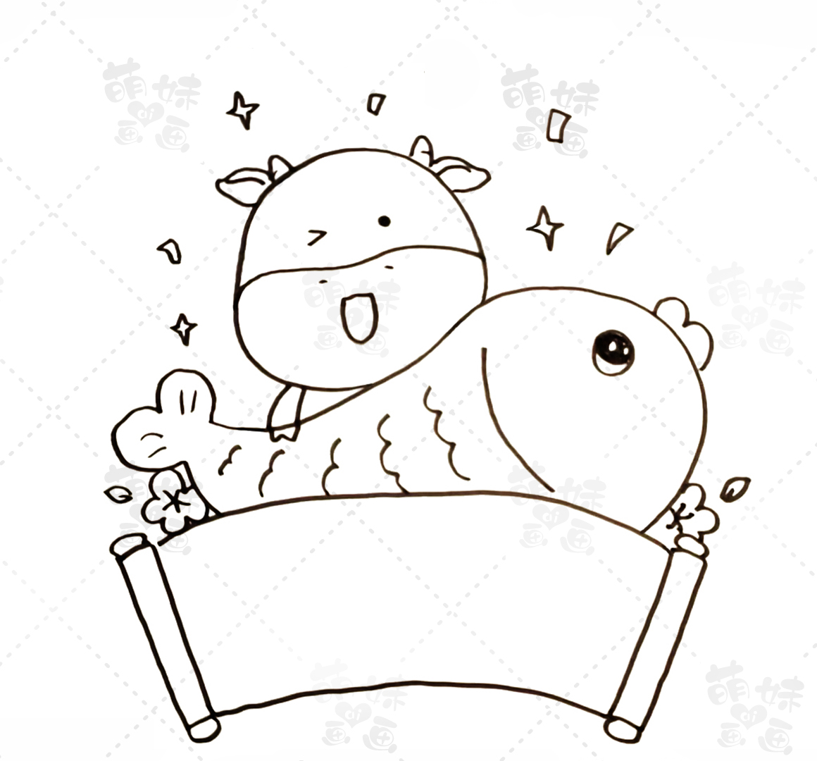 春节元素的简笔画（5款不同难度的春节主题画）