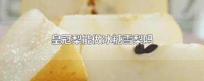 ​皇冠梨能做冰糖雪梨吗