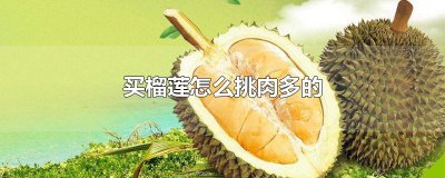 ​买榴莲怎么挑肉多的