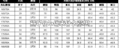 ​裤子84a代表什么意思
