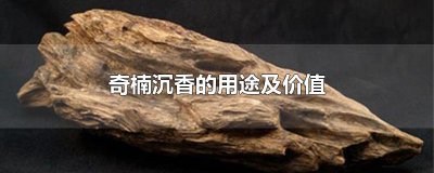 ​奇楠沉香的用途及价值