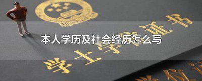 ​本人学历及社会经历怎么写