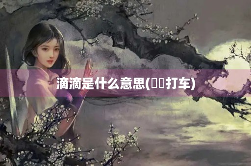 滴滴是什么意思(滳滳打车) 滴滴是什么意思(滳滳打车)