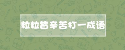 ​粒粒皆辛苦打一成语