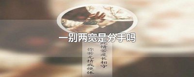 ​一别两宽是分手吗