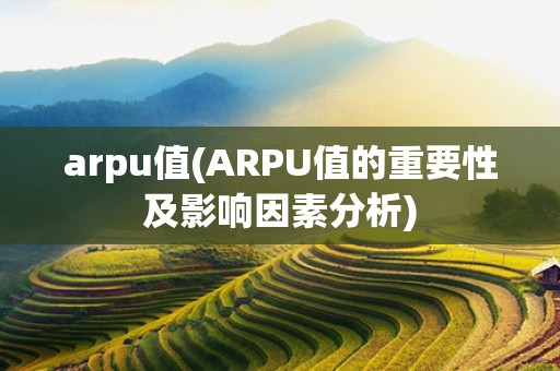 arpu值(ARPU值的重要性及影响因素分析)