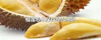 ​榴莲怎么保存是冷冻吗