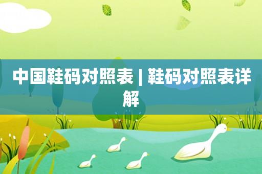 中国鞋码对照表 | 鞋码对照表详解