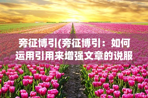 旁征博引(旁征博引：如何运用引用来增强文章的说服力)