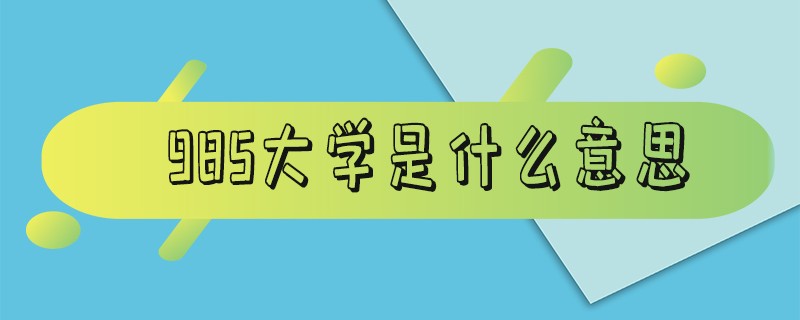 985大学是什么意思_985大学是什么意思解释一下