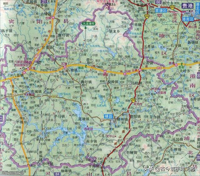 广西地区各市县地图（广西壮族自治区各市）(9)