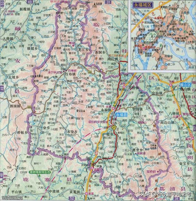 广西地区各市县地图（广西壮族自治区各市）(63)