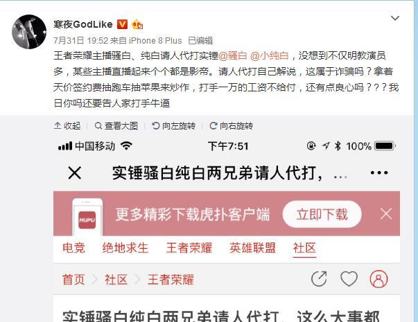 王者荣耀主播骚白为什么停播（王者主播骚白与纯白被实锤请人代打）(8)