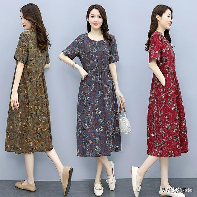 初秋穿搭复古连衣裙（穿搭几款优雅显瘦的文艺碎花连衣裙）(17)