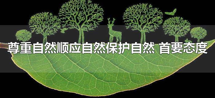 尊重自然顺应自然保护自然 首要态度