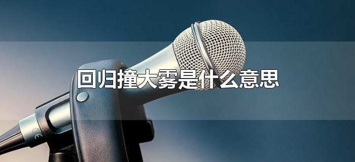 回归撞大雾是什么意思