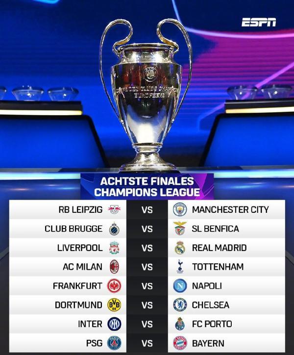 欧冠16强抽签皇马对阵大巴黎（欧冠16强抽签揭晓）(2)