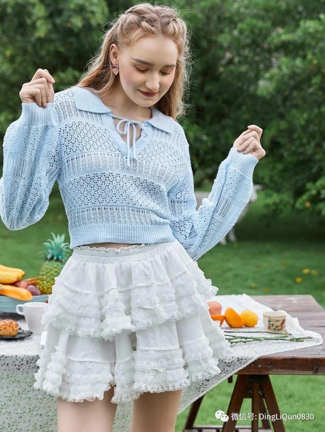 长袖针织衫搭衬衫（10款别致的针织衬衫）(15)