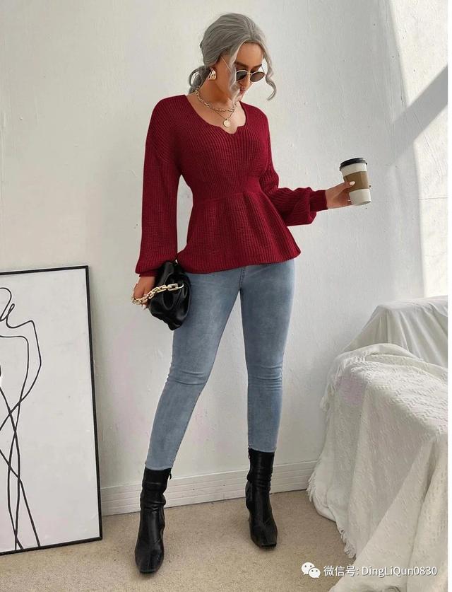 长袖针织衫搭衬衫（10款别致的针织衬衫）(3)