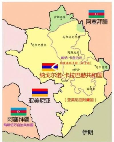 阿塞拜疆和亚美尼亚地图位置(阿塞拜疆和亚美尼亚地图位置世界地图)-第1张图片-
