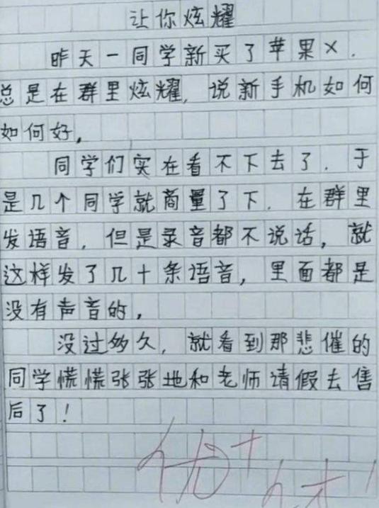 小学生竞赛作文题目（小学生作文让你炫耀走红）(3)