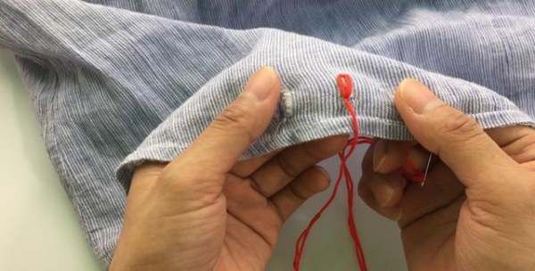 怎么补衣服破洞看不出来,衣服破大洞修补针法图解图4