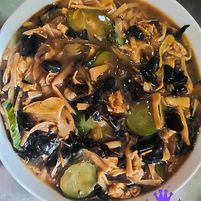 肉打卤面十种卤做法（打卤面灵魂之黄花菜木耳鸡蛋黄瓜卤）(11)