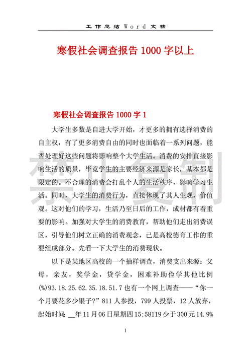 寒假社会调查报告范文，寒假社会调查报告2000字 大学生-第1张图片-