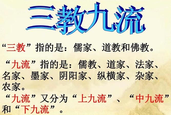 什么是三教九流、一张图全祥细整理出来了