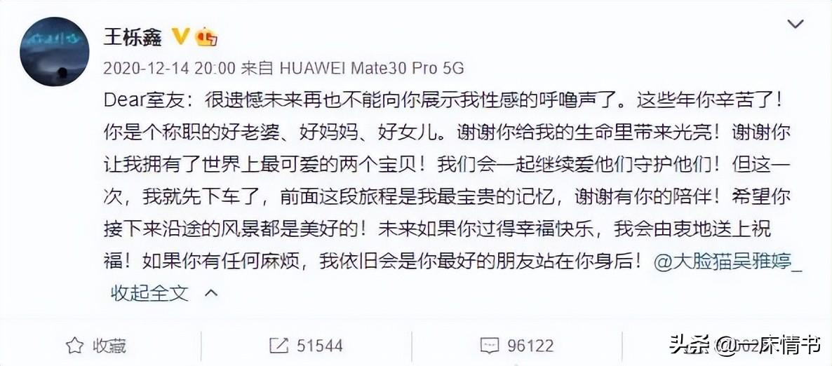 王栎鑫跟吴雅婷离婚一年半，还被网友骂渣男，他为何这么惨