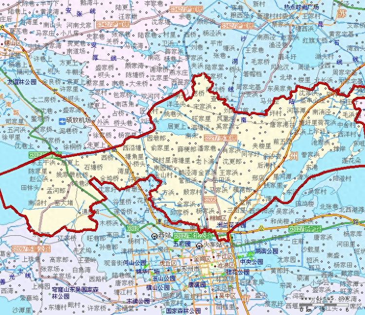 苏州市行政区划地图