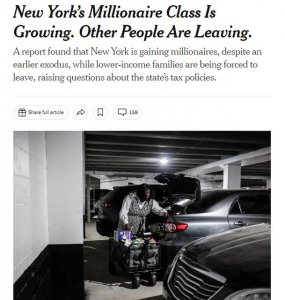 ​纽约百万富翁激增，其他人正在离开