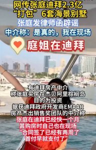 ​张庭打包六套海景别墅或确有其事 中介称约3倍升值