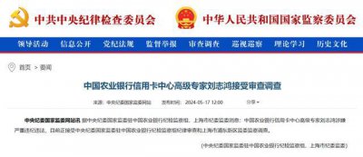 ​突发！中国农业银行信用卡中心高级专家刘志鸿被查