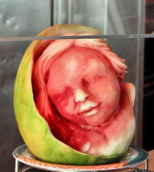 创意的水果雕刻艺术，太有才了！