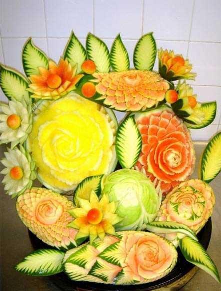 创意的水果雕刻艺术，太有才了！