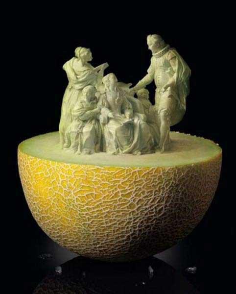 创意的水果雕刻艺术，太有才了！