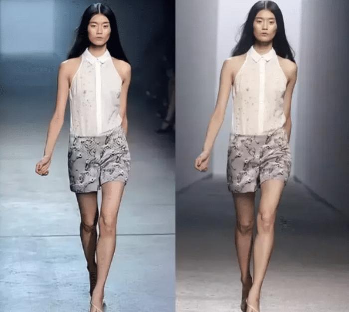 奚梦瑶8年前走秀照流出，整没整一目了然，第一眼还以为是何穗