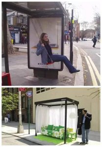 ​一组很有趣的候车亭广告，让路边的等待不无聊~~