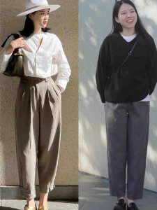 ​“锥形裤”终于火了，比“阔腿裤”更时髦有气质，小个子女生必入