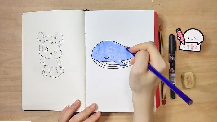 点点有画说-画鲸鱼简笔画，睡一觉，鲸力充沛