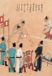 ​他是相扑界的泰斗级人物，段位达到横纲级，年纪轻轻就娶了美娇妻